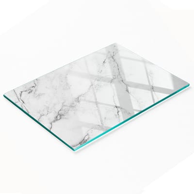 Multifunctionele decoratieve snijplank voor de keuken, gehard glas, marmerlook, 80x52 cm