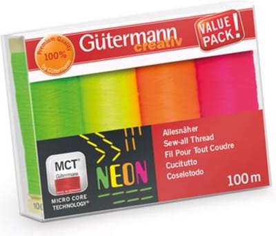 GÜTERMANN - ALLESNAAIGARENSET NEON - 4X100M - 1ST.