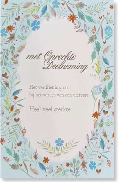 Cards & Crafts Condoleancekaart - Met Oprechte Deelneming Wenskaart - 12 x 17 cm - gevouwen kaart Inclusief envelop