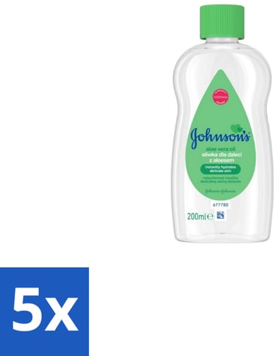 Johnson's - Baby Olie - Aloe Vera - 300 ml - Bulkverpakking - 5 stuks