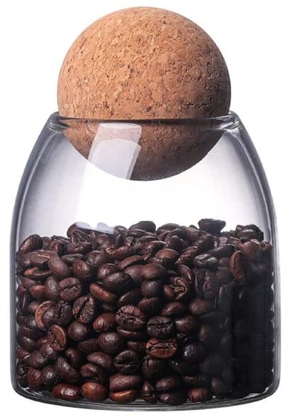 Dailygoods- Voedselopslagpot 500 ml - Glazen Bus - Luchtdichte Afdichting - Houten Kurkdeksel - Keukenorganisator - Duurzaam Hoog Borosilicaatglas - Opslagpot