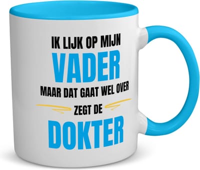 Akyol - ik lijk op mijn vader koffiemok - theemok - blauw - Papa - liefste vader - cadeautje - verjaardagscadeau - verjaardag - cadeau voor papa - cadeau - kado - geschenk - gift - papa artikelen - vaderdag - 350 ML inhoud