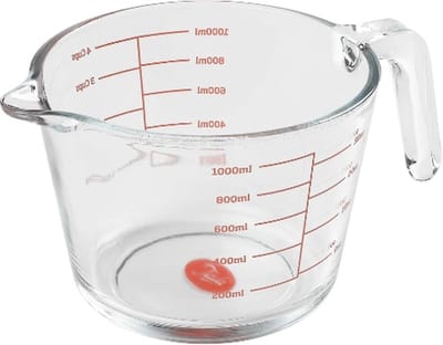 Tala Maatbeker Glas 1L – Borosilicaatglas – Hittebestendig – Geschikt Voor Vriezer, Magnetron & Oven – Met Duidelijke Maatverdeling