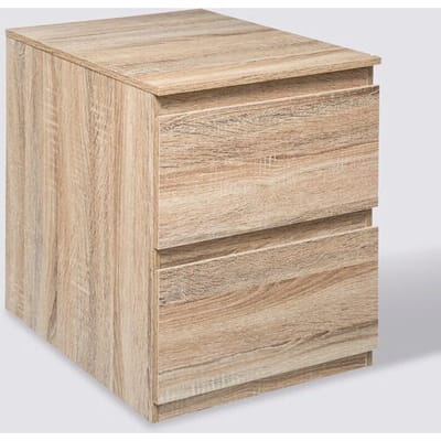 5five Nachtkastje met 2 lades - Natuurlijke Dolo, Bedside Tables, Meubilair voor de Slaapkamer - 38 x 48 x 50 cm