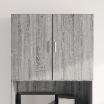 vidaXL - Wandkast - 80x42,5x64 - cm - bewerkt - hout - grijs - sonoma - eikenkleurig