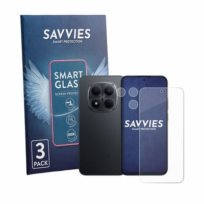 3 Stuks Savvies Screenprotector - geschikt voor Xiaomi Redmi Note 15 Pro 5G (Voor+Camera) - beschermfolie glas transparant