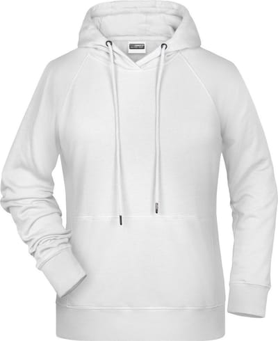 James and Nicholson Dames/dames Raglan Sleeved Hoodie (Wit)
