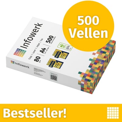 NIEUW: Infowerk Printerpapier Kopieerpapier 500 Vel 1 x 500 A4 Premium Extra Wit CIE 160 Testwinnaar PEFC-gecertificeerd