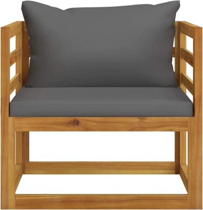 Tuinstoel Hout - Balkonstoel Terrasmeubel - Buiten Zitten - Massief Acacia Hout - 72 x 72 x 60 cm - Donkergrijs