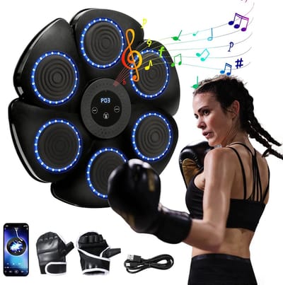 Allero Boxing Machine - Boksmachine - Boksmachine Met Muziek - Inclusief Bokshandschoenen - Bluetooth-verbinding - 9 niveaus