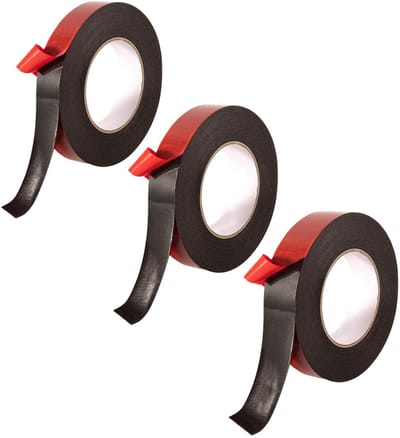 Dailygoods- Dubbelzijdige Lijm Hoge Viscositeit - Auto-Interieurs - Multifunctionele Tape - 3 Stukken - Rood/Zwart - 1Mm Dik 10M