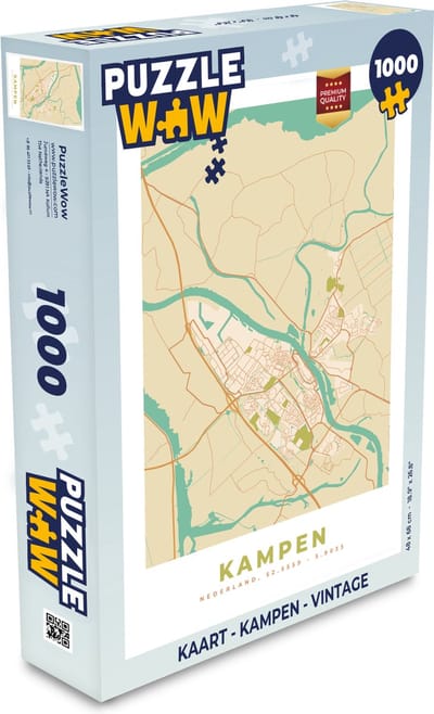 Puzzel Kaart - Kampen - Vintage - Legpuzzel - Puzzel 1000 stukjes volwassenen