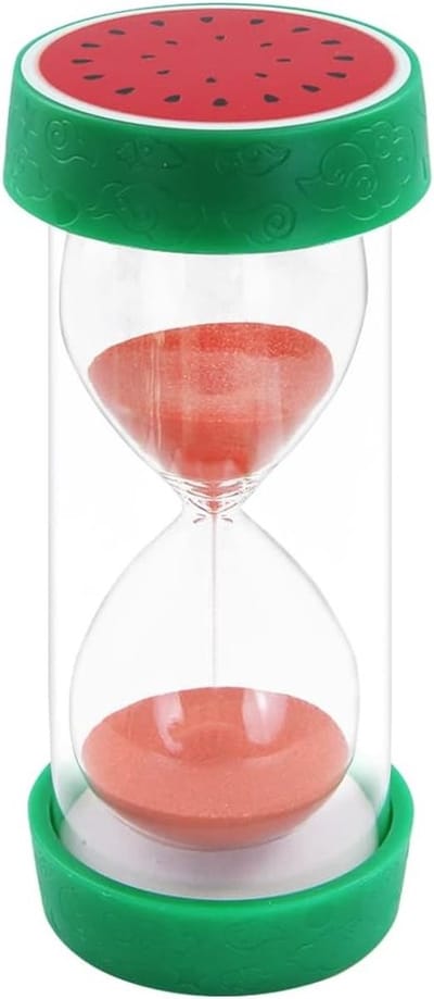 Kleurrijke Zandloper met Beschermende Basis voor Thuis, Koken en Decoratie - 5 Minuten Countdown Tijdmeter voor Verjaardag en Kerstcadeau