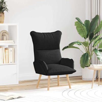 vidaXL - Fauteuil - Zwart - 69 - x - 74 - x - 93 - cm - Stof - en - multiplex