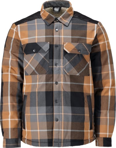 Mascot Customized Flanellen overhemd met teddy voering 23104-446 - notenbruin geruit - 2XL