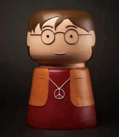 BLOGO -Design Vaas- Icons Limited Edition Collection “PEACE-JOHNLENNON” Polyresin Decoratie Handgemaakt Bloemenvaas H26,4 x Ø16,6cm 1080 gr
