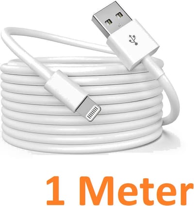 1 Meter Geschikt voor: Lightning kabel naar USB 2.0 A Male oplaadkabel Geschikt voor: Apple iPhone iPod Airpods & iPad - Wit