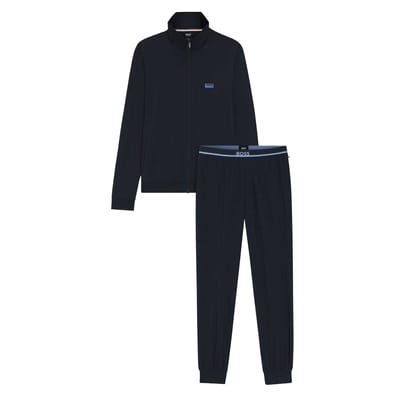 Boss Lange pyjamaset met ritshals voor heren (Donkerblauw)