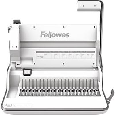 Fellowes Lyra multifunctionele inbindmachine, inbinden/snijden/ponsen, tot DIN A4, B 423 x D 395 x H 153 mm, zilver-wit