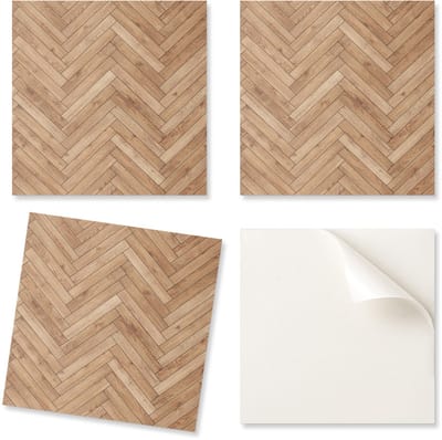 Zelfklevende decoratieve vinyltegels voor thuis, visgraatpatroon, 20x20x20 cm