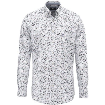 Fynch-Hatton Overhemd Mini Flower Pattern Button-Down Berry-Blue / male