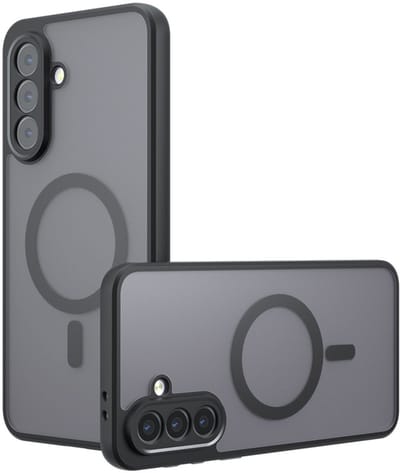 Coverup Hoesje - Geschikt voor Samsung Galaxy A57 Hoesje - Coverup Mat Transparante Back Cover met Camera Cover - MagSafe Compatible - Zwart