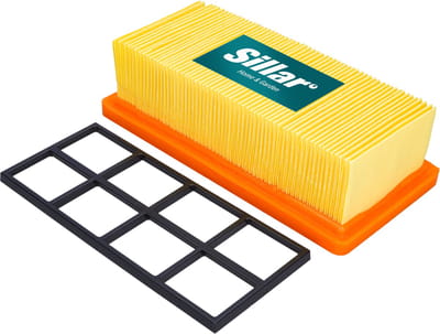 Sillar, Filter voor stofzuiger, papier, gegolfd, vervanging 6.415-953.0, geschikt voor stofzuiger Karcher AD2 AD3 AD 3.000 AD 3.200 AD4, 1 stuk