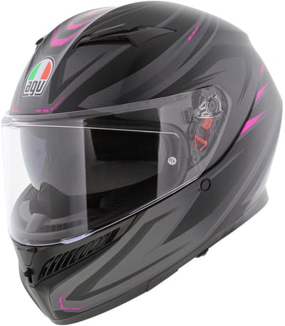 AGV K3 motorhelm Syth mat zwart roze XS