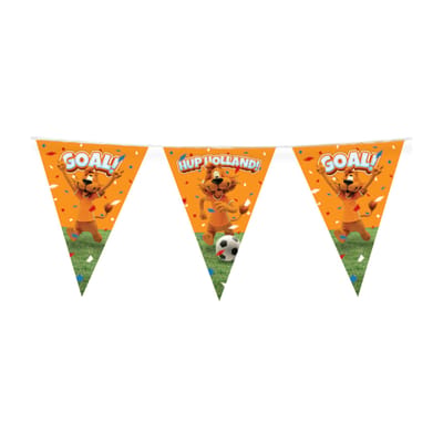Vlaggenlijn Loeki de Leeuw - Vlaggetjes - WK voetbal 2022 - Nederlands elftal - Hup Holland! - 10 meter - oranje