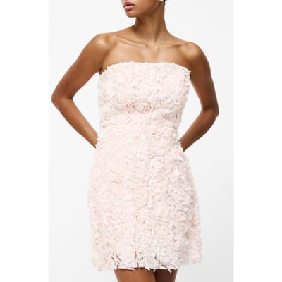 French Connection Cher Textured Tube Mini Dress Blush Pink Size: 10 | Mini Dresses Outlet | Dames | Roze