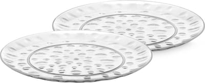 Leknes Onbreekbare Dinerborden - 4x - kunststof - transparant - Dia 30cm - verjaardag/camping