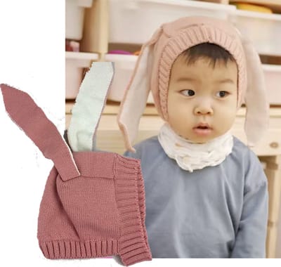 CHPN - Kindermuts met konijnenoren - Roze konijnenmuts - Konijnenmutsje voor jouw kleintje - Schattig babymutsje - Fotoprops - Bunny Hat