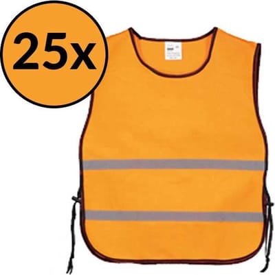 veiligheidshesjes - veiligheidsvestjes - vest -  oranje 25x