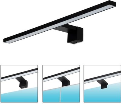 Kwazar Luminaire LED-spiegelverlichting 3-in-1 badkamer 10W 800LM 50cm neutraal wit 4000K IP44 230V wandlamp spiegellamp, badkamerkast spiegelverlichting Elena Zwart