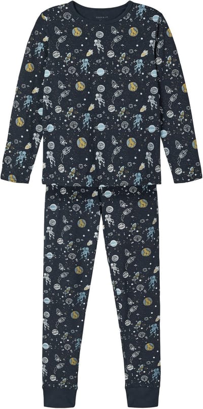 Name it jongens pyjama - Space - Kinder nachtkleding katoen - 164 - Blauw