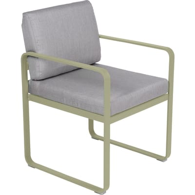 Fermob BELLEVIE fauteuil voor de eethoek - 65 lindegroen mat - 79 Flanelgrijs