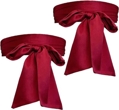 Twee rode sjaals voor dames, lange satijnen riem, zelfbindende tailleband voor bruiloften en feestjes, perfect voor bruidsmeisjes en speciale gelegenheden