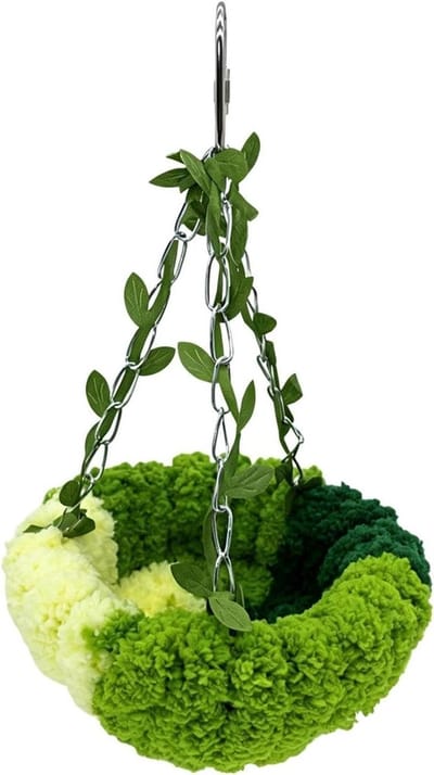 Vogelnestje Pluche - Vogelhangmat Broed - Vogels Laten Rusten - Natuurlijke Nest Simulatie - 16 x 16 x 8 cm