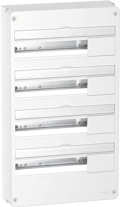 Opbouwkast Wit - Verdeelkast - Elektrische Installatie - 4 Rijen 18 Modules - 36.5 x 12.5 x 64 cm