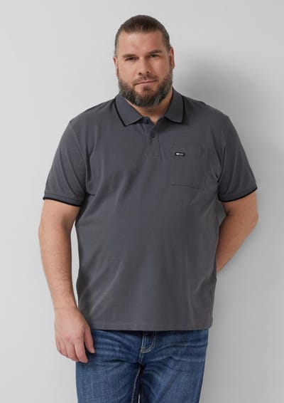 Katoenen piqué polo met logo en standaard borstzak s.Oliver