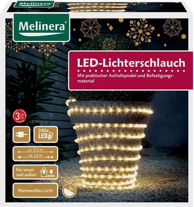 Melinera LED-Lichtslang - Warmwit licht - 11.5m Lang - 240 energiezuinige LED's - Kerstversiering - Verlichting