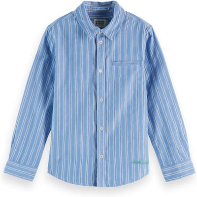 Scotch & Soda Boy Regular-fit Classic Yarn-dyed Shirt Blue/ Agate Green St Taglia: 6 | Camicie Outlet | kids | Verde