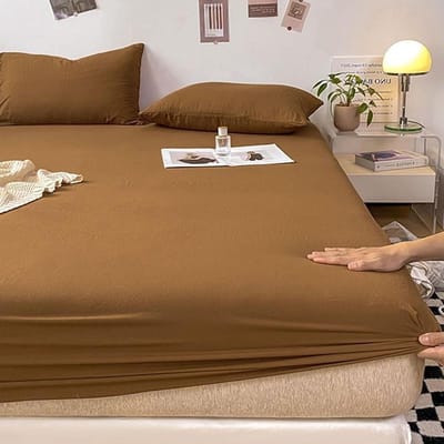 Hoeslaken en kussensloop - Beddengoed set - Rustige slaap - Zachte bamboevezel - 200 x 150 cm - Bruin