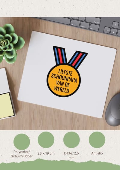 Akyol - liefste schoonpapa van de wereld Muismat - Papa - de liefste schoonvader - vader cadeautjes - vaderdag - verjaardagscadeau - verjaardag - cadeau - geschenk - kado - gift - vader artikelen - 23 bij 19 cm