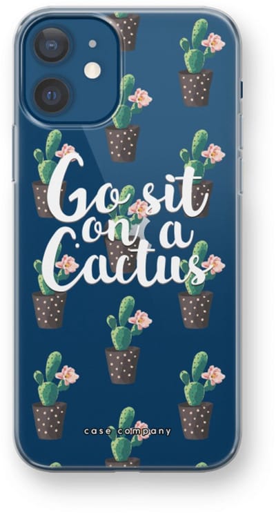 Case Company® - Hoesje geschikt voor iPhone 12 mini hoesje - Cactus quote - Soft Cover Telefoonhoesje - Bescherming aan alle Kanten en Schermrand