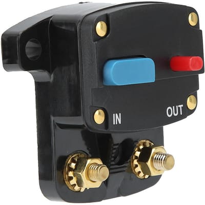 Disjoncteur 12V à réarmement automatique Fusible de récupération Bouton de réinitialisation pour Audio de voiture 150A black