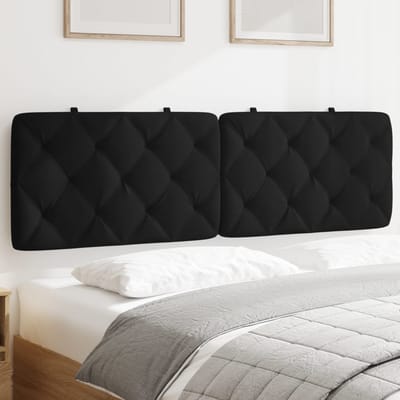 vidaXL - Hoofdbordkussen - 160 - cm - fluweel - zwart