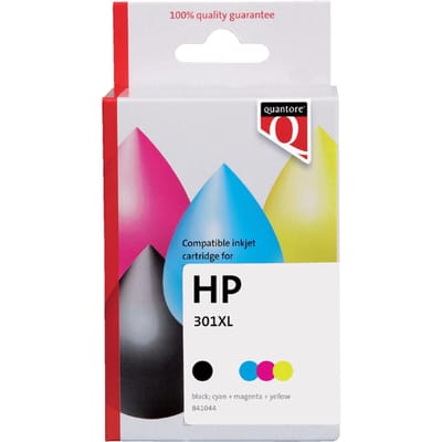Inktcartridge Quantore alternatief tbv HP CH563EE CH564EE 301XL zwart + kleur | Pak a 2 stuk