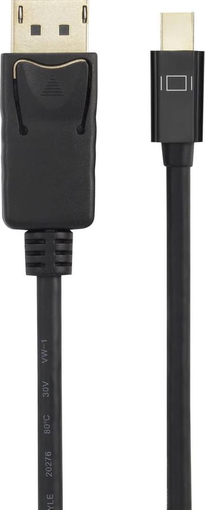 Renkforce Mini-displayport / DisplayPort Adapterkabel Mini DisplayPort-stekker, DisplayPort-stekker 1.50 m Zwart RF-4538174 Vergulde steekcontacten