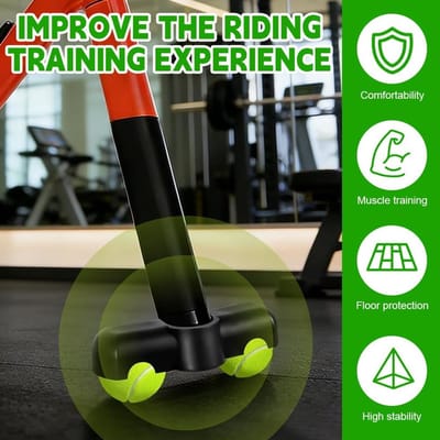 Rocker Plate Voeten - Indoor Cycling Adapter - Fietsen Thuis - Inclusief Tennisballen - 20x10x6 cm - Zwart